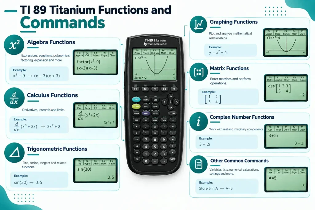 TI 89 Titanium Functions and Commands