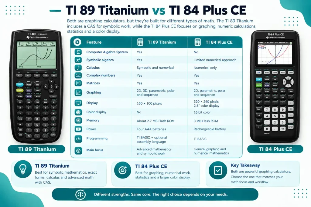 TI 89 Titanium vs TI 84 Plus CE